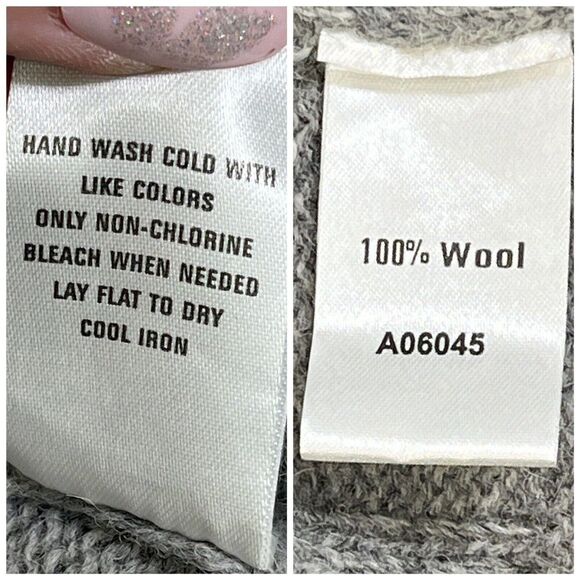 The Tog Shop Cardigan Sweater Wool Gray Cable Knit Button - Picture 6 of 13